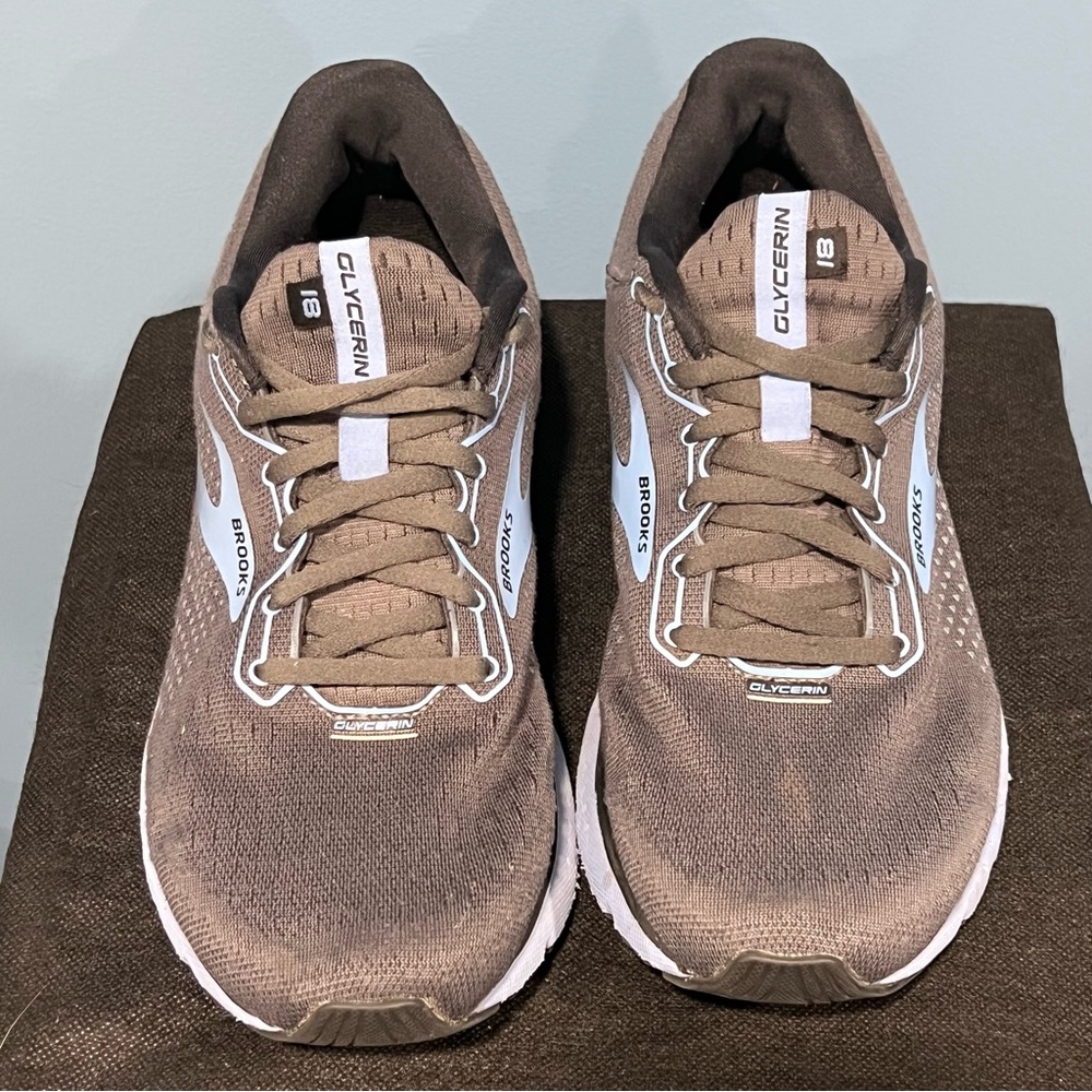 Brooks Glycerin 18 Womens 10.5 Wide Running Shoes Sneakers Gray and Light Blue - Picture 2 of 11